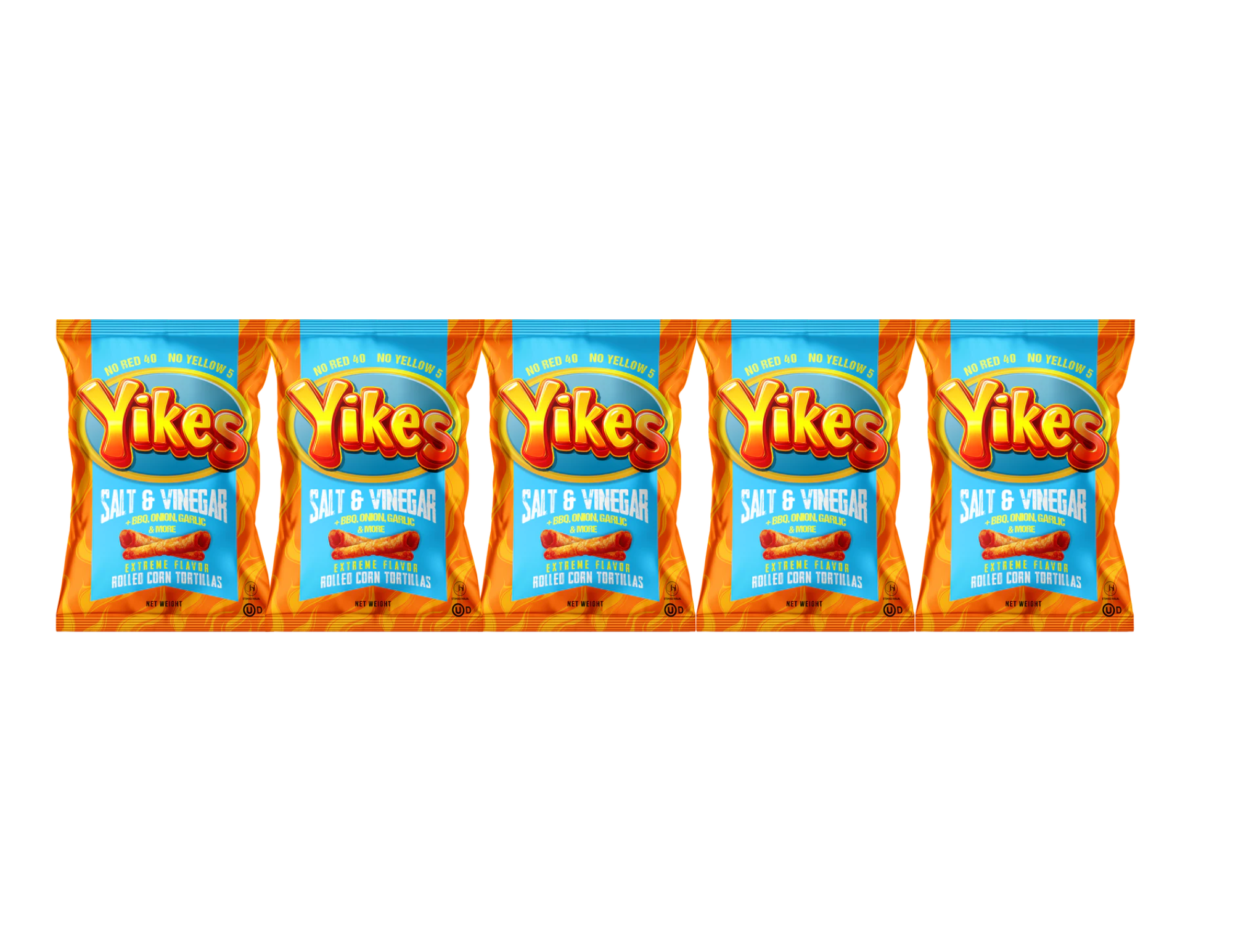 Yikes Salt & Vinegar Chips – Tangy Kettle Style Snack, 4oz (5-Pack)