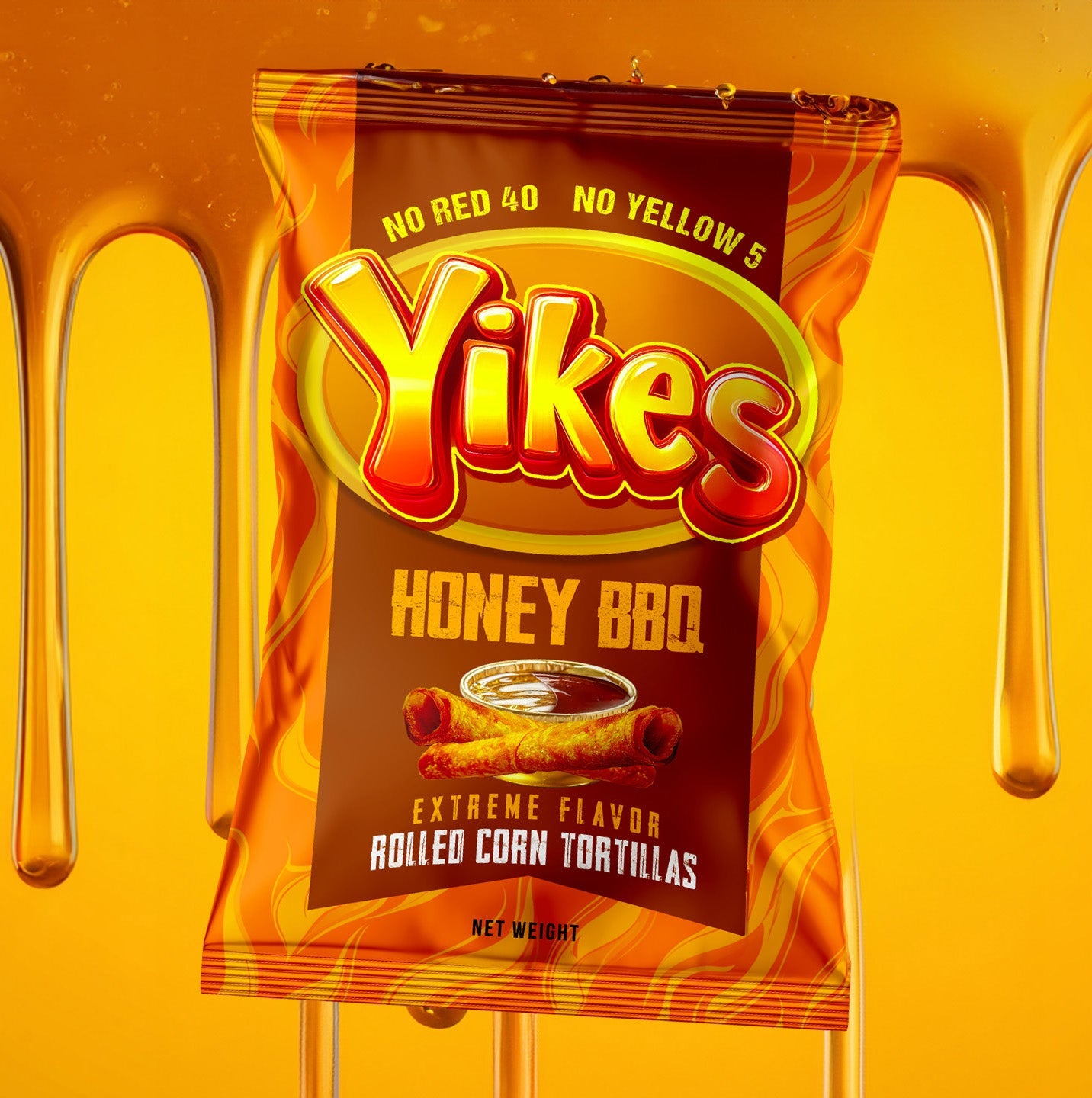 Yikes Honey BBQ Chips – Sweet & Smoky Barbecue Snack, 4oz (5-Pack)