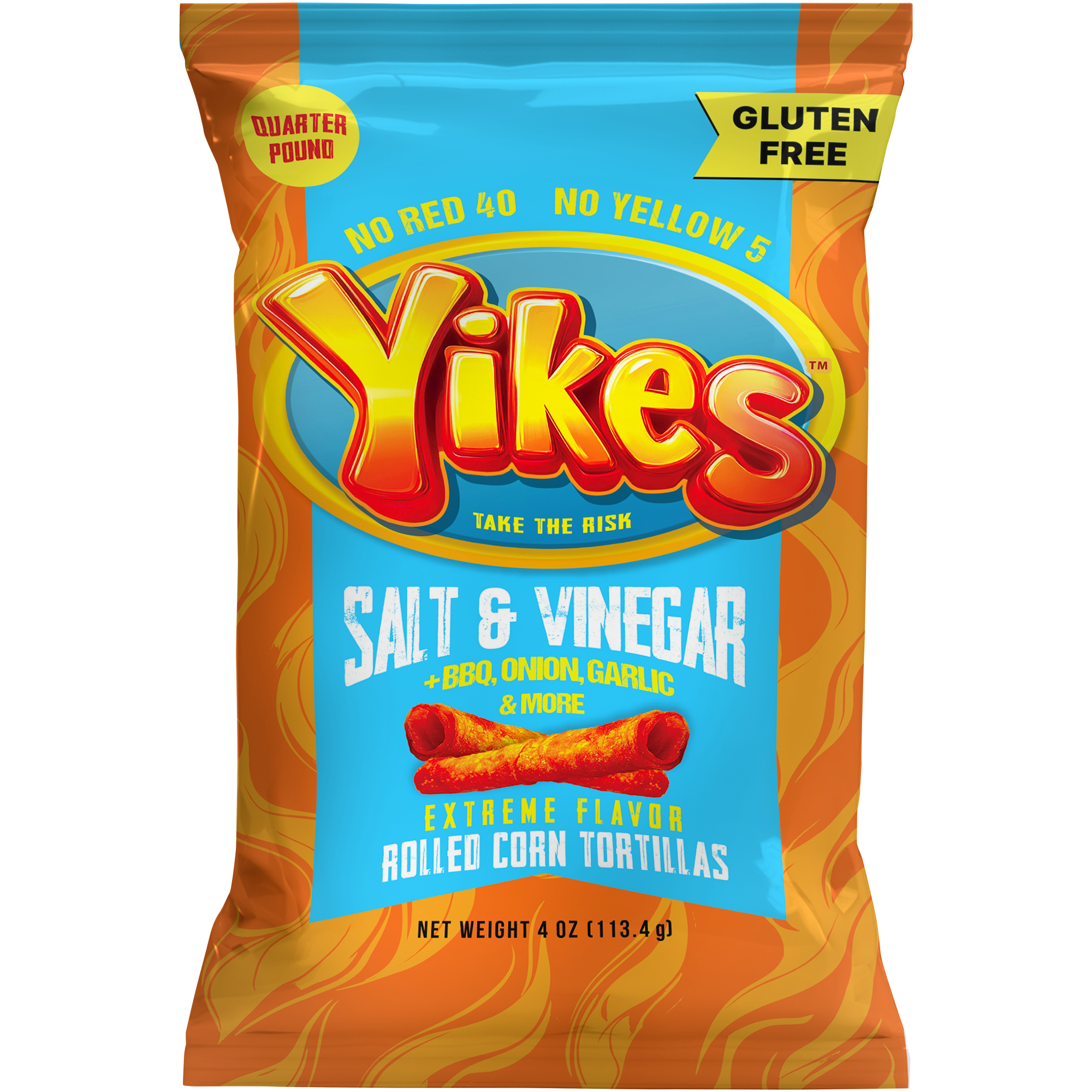 Yikes Salt & Vinegar Chips – Tangy Kettle Style Snack, 4oz (5-Pack)