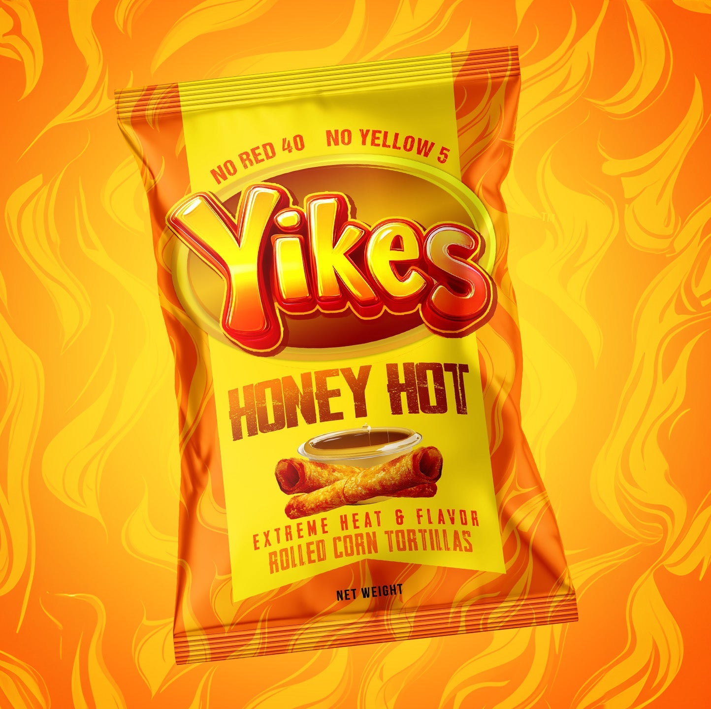 Yikes Honey Hot Chips – Honey Heat Snack, 4oz Bags (Case of 10)