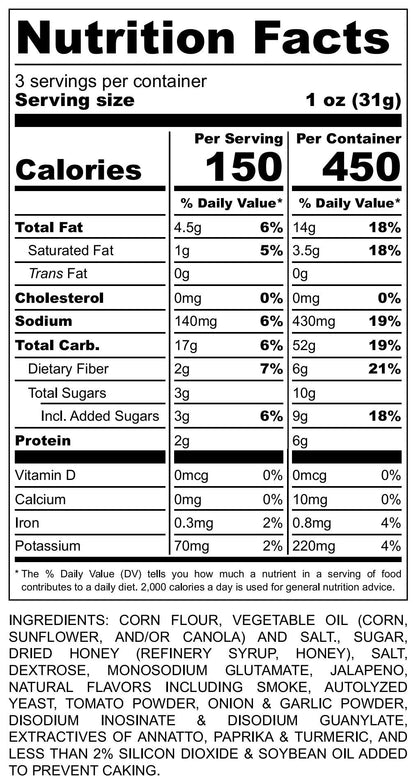 Yikes Honey Hot Chips – Honey Heat Snack, 4oz Bags (Case of 10)