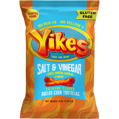 Yikes Salt & Vinegar Chips – Tangy Kettle Style Snack, 4oz (5-Pack)