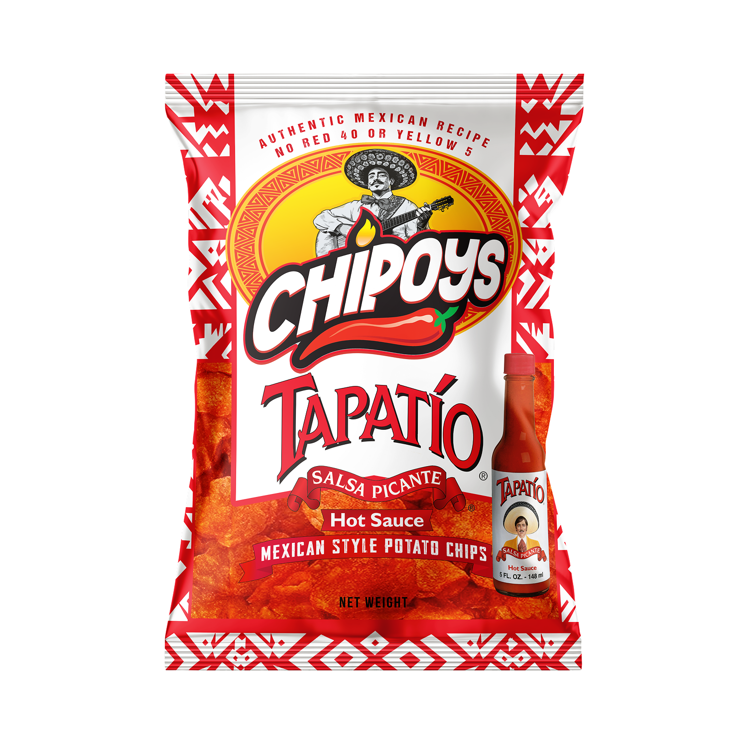 Chipoys Tapatío Mexican Style Potato Chips, 2.5oz (5-Pack)