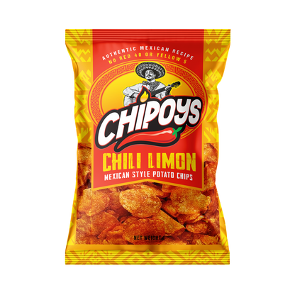 Chipoys Chili Limón Mexican Style Potato Chips, 2.5oz (5-Pack)