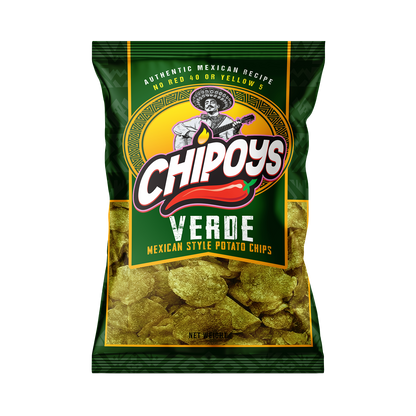 Chipoys Verde Mexican Style Potato Chips, 2.5oz (5-Pack)