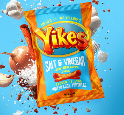 Yikes Salt & Vinegar Chips – Tangy Kettle Style Snack, 4oz (5-Pack)