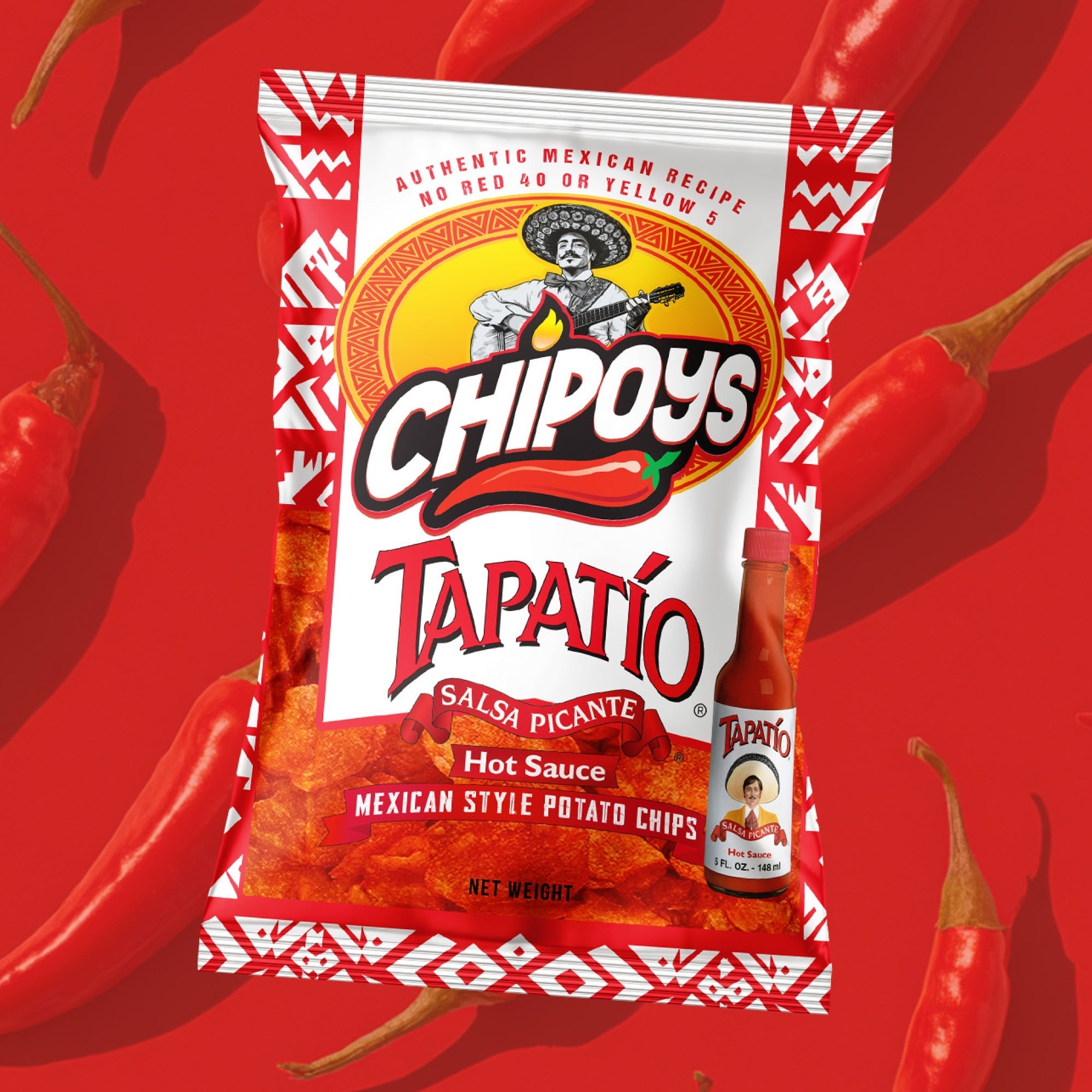 Chipoys Tapatío Mexican Style Potato Chips, 2.5oz (5-Pack)